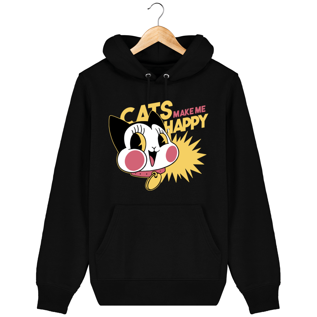 Unisex Hoodie Sweatshirt 350G/M² "Cats make me happy"