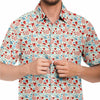 Chemise homme manches courtes à fleurs