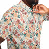 Chemise homme manches courtes à fleurs