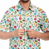 Chemise homme manches courtes à fleurs