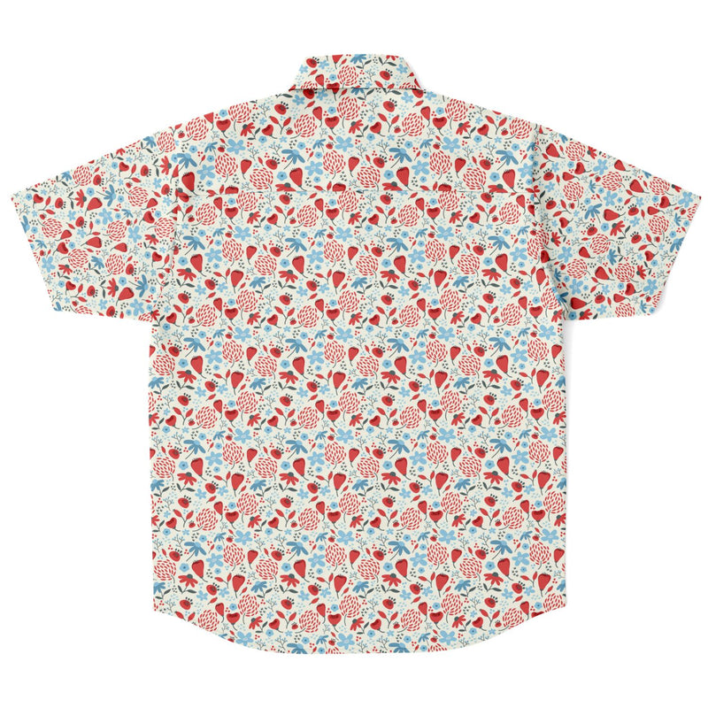 Chemise homme manches courtes à fleurs