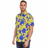 Chemise homme manches courtes à fleurs