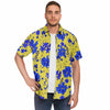 Chemise homme manches courtes à fleurs