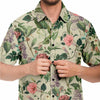 Chemise homme manches courtes à fleurs