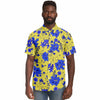 Chemise homme manches courtes à fleurs