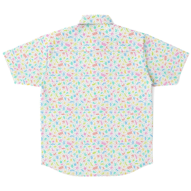 Chemise homme manches courtes à fleurs