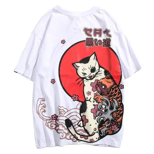 T-Shirt Chat Japonais Ukiyo E