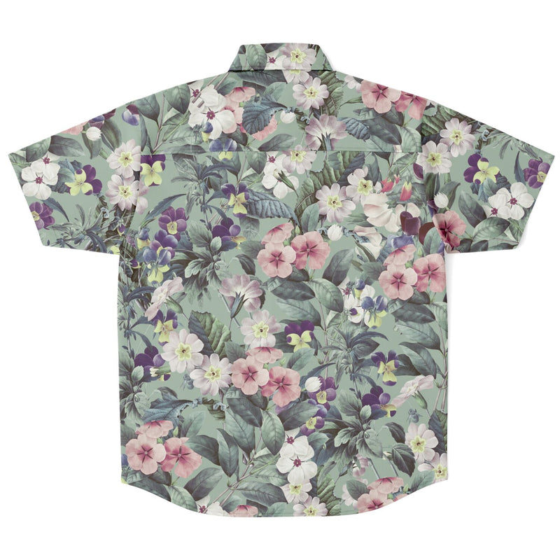 Chemise homme manches courtes à fleurs