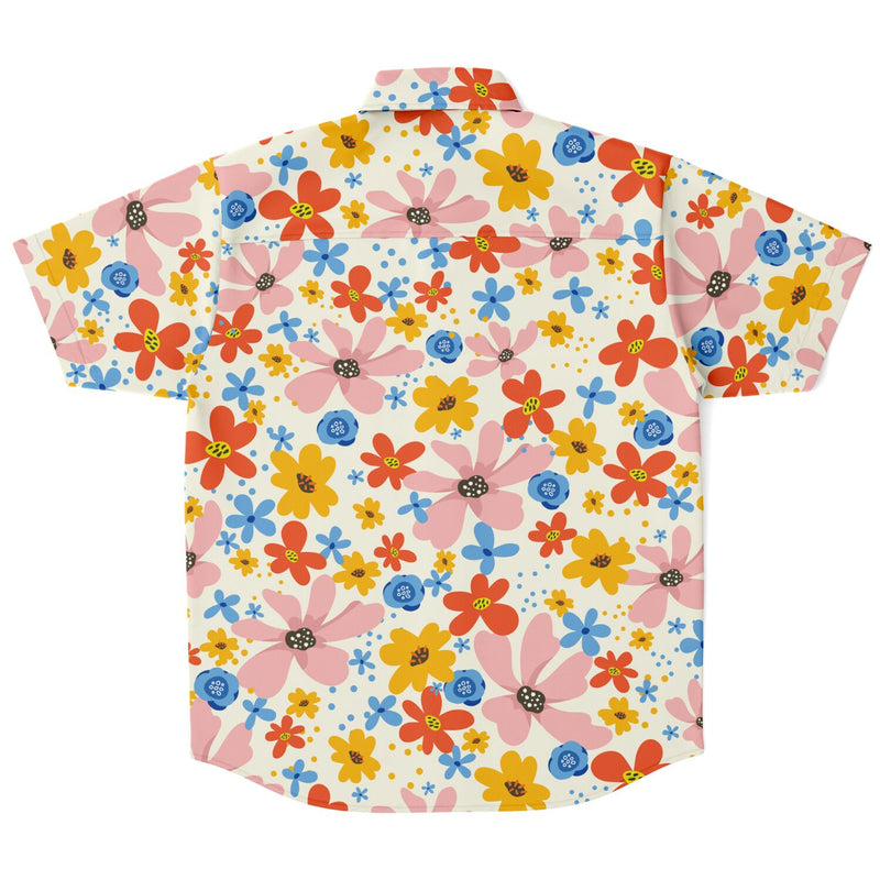 Chemise homme manches courtes à fleurs