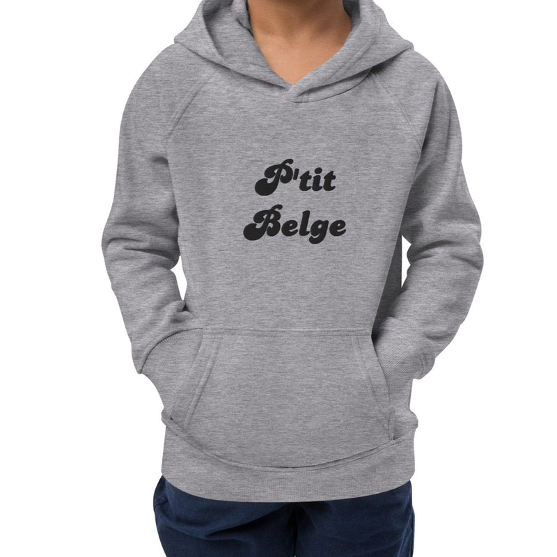 Pull capuche écologique pour enfants brodé "P'tit Belge"