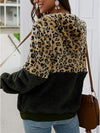 Hoodie polar femme style leopard