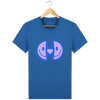 teeshirt bleu avec smiley ouvert en deux qui devoile un coeur