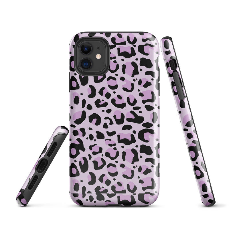 protection iphone leopard mauve et noir