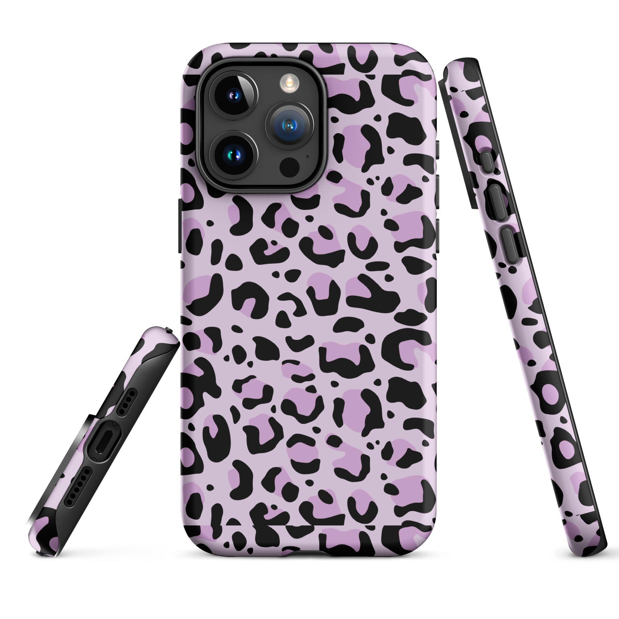 protection iphone leopard mauve et noir