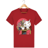 teeshirt rouge manga cat samurai