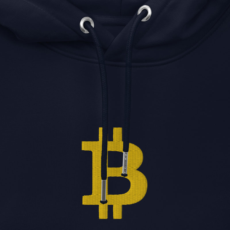 Sweat écologique bleu marine unisexe brodé - "BITCOIN"