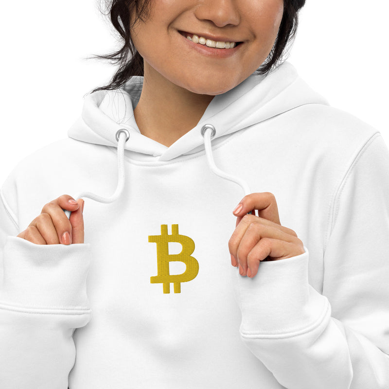 Sweat écologique blanc unisexe brodé - "BITCOIN"