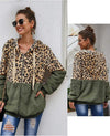 Hoodie polar femme style leopard