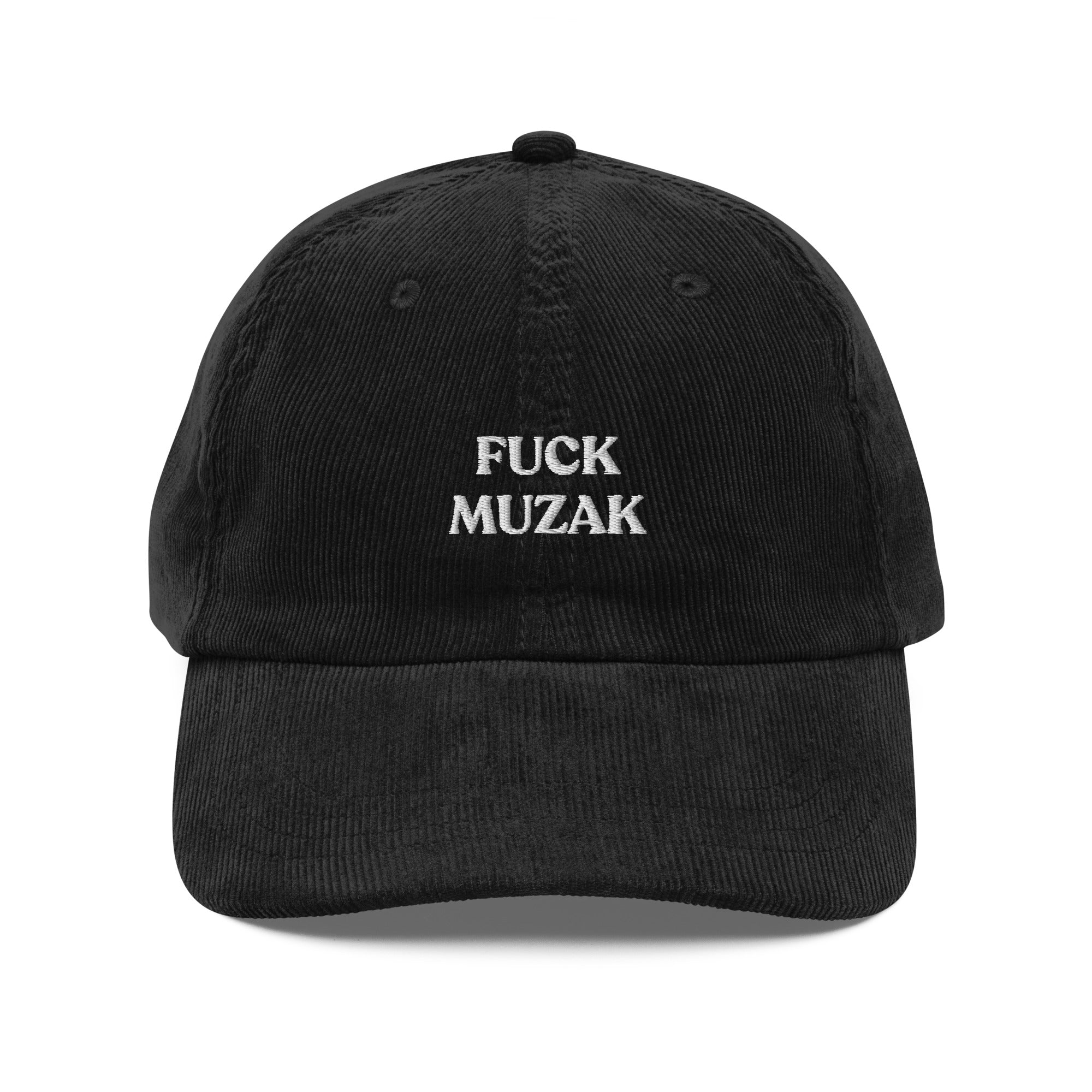 Casquette en velours côtelé - "FUCK MUZAK"