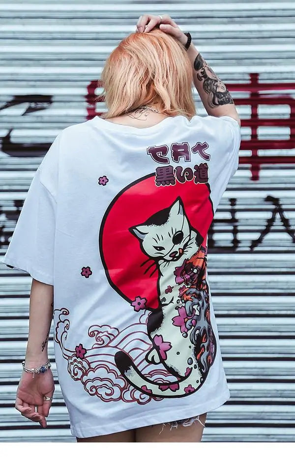 T-Shirt Chat Japonais Ukiyo E