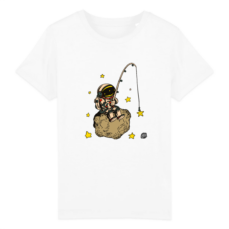 tshirt enfant astronaute qui peche