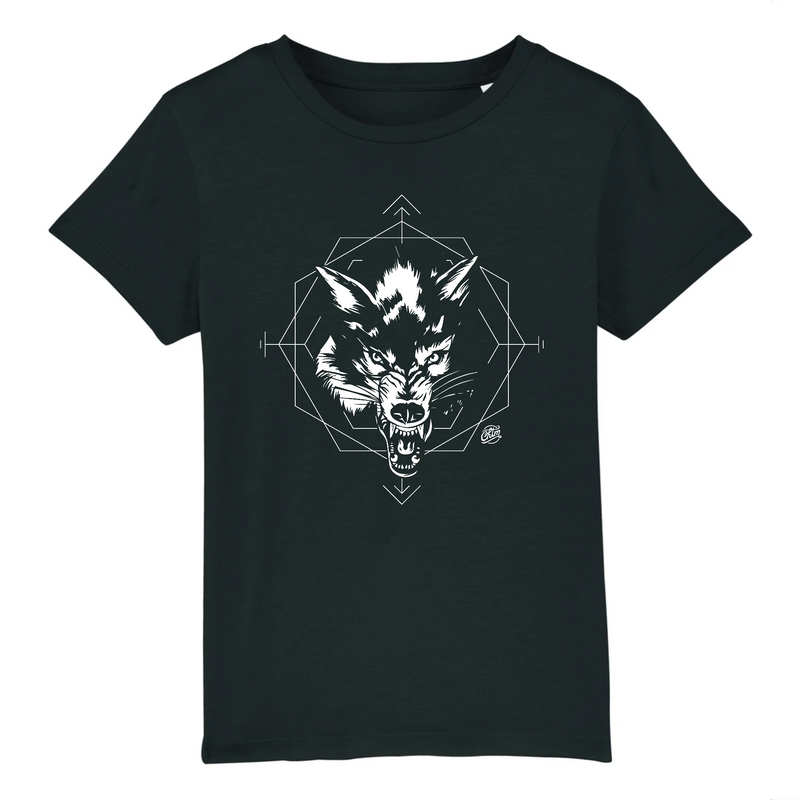 tshirt enfant noir tete de loup