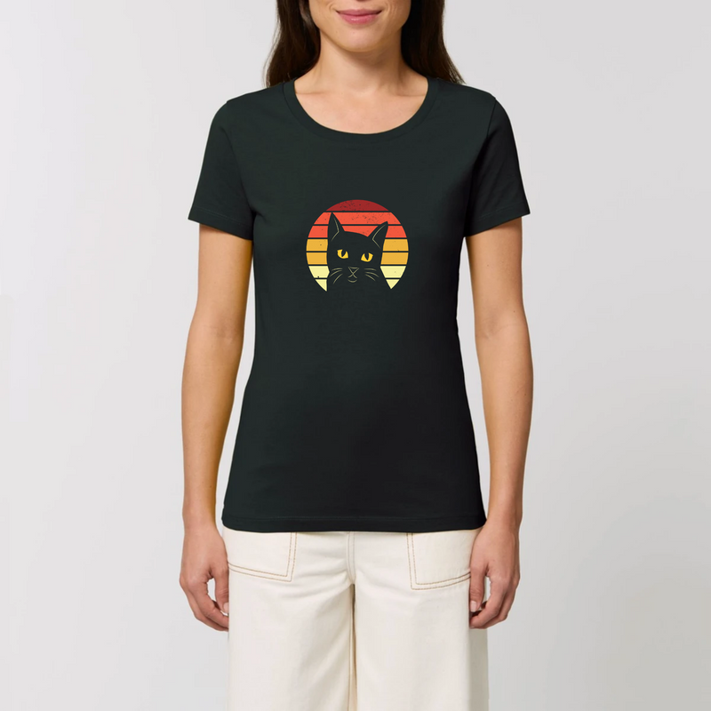 T-shirt femme - RETRO BLACK CAT