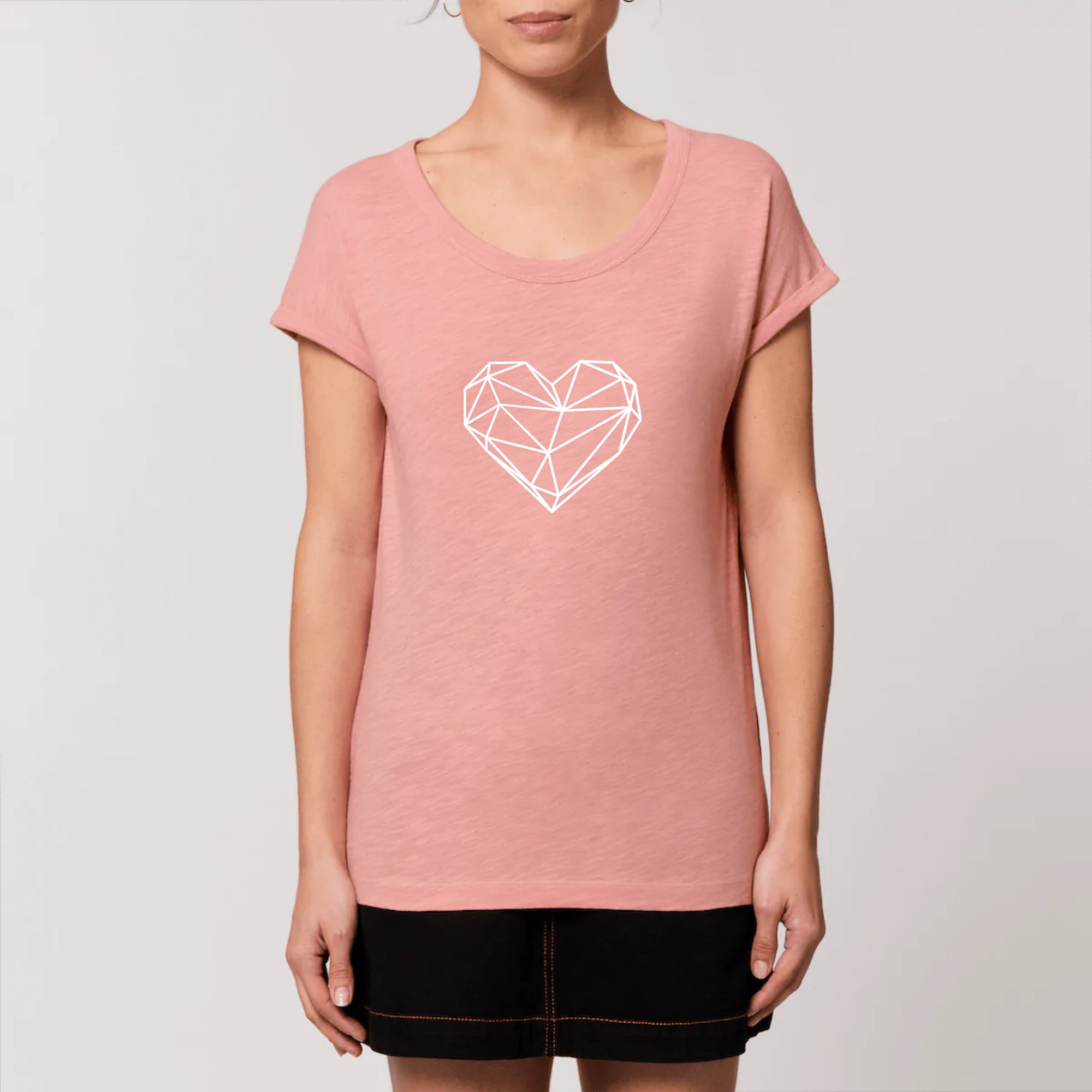 T-shirt Slub Femme - Coeur Origami