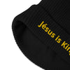 Bonnet côtelé bio - "JESUS IS KING"