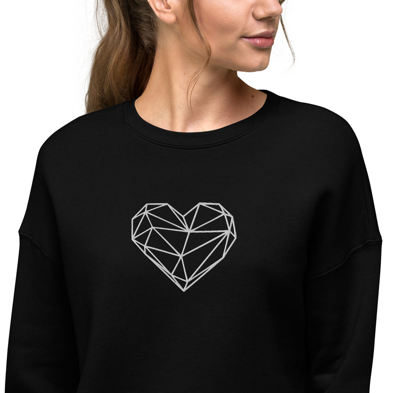 Sweat-Shirt Crop-Top - Coeur origami